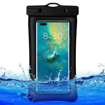 Husă impermeabilă pentru smartphone rezistentă la șocuri cu curea - 7.2" - negru
