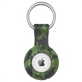 Husă Silicon cu Breloc - Apple AirTag - Camuflaj Verde