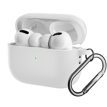 Husă Silicon cu Carabinieră AirPods Pro 2 - Alb