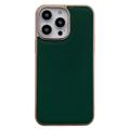 Husă Acoperită cu Piele iPhone 14 Pro Max - Silky - Verde