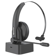 Căști Bluetooth cu o Singură Ureche cu Microfon și Bază de Încărcare OY631 - Negru