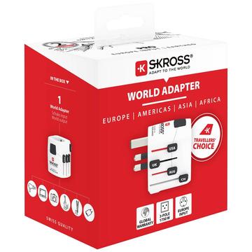 Skross 4-in-1 World Travel Adapter Pro - Alb