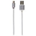 Cablu MicroUSB Skross Steel Line Charge'N Sync - 1m - Argintiu