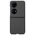 Capac Protecție Subțire Huawei P50 Pocket - Fibră Carbon - Negru