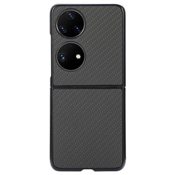 Capac Protecție Subțire Huawei P50 Pocket - Fibră Carbon - Negru