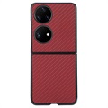 Capac Protecție Subțire Huawei P50 Pocket - Fibră Carbon - Roșu