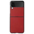 Capac Protecție Subțire Samsung Galaxy Z Flip3 5G - Piele Autentică - Roșu