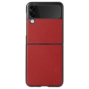 Capac Protecție Subțire Samsung Galaxy Z Flip3 5G - Piele Autentică - Roșu