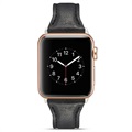 Curea subțire din piele Apple Watch Series 10/9/8/SE (2022)/7/SE/6/5/4/3/2/1 - 42mm/41 mm/40 mm/38 mm - negru
