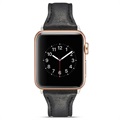 Curea subțire din piele Apple Watch Series 9/8/SE (2022)/7/SE/6/5/4/3/2/1 - 41 mm/40 mm/38 mm - negru