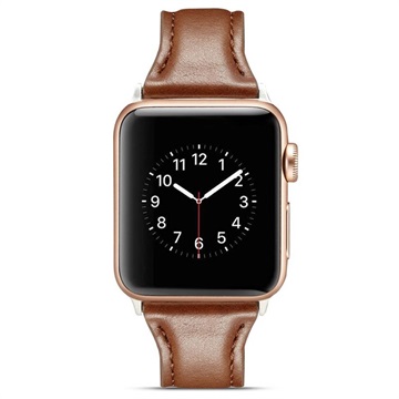 Apple Watch Series 9/8/SE (2022)/7/SE/6/5/4/3/2/1 Curea subțire din piele - 41 mm/40 mm/38 mm - cafea
