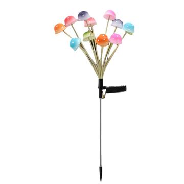 Lumină solară de grădină cu ciuperci - 12 LED-uri - colorată