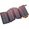 Baterie externă solară cu 4 panouri pliabile - 25000mAh - Negru / Portocaliu