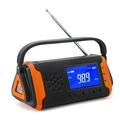 Radio de urgență alimentat cu energie solară cu lanternă - negru / portocaliu