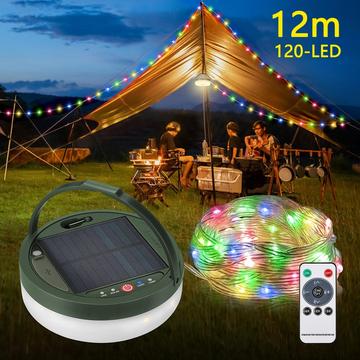 Șir de lumini cu LED-uri alimentate cu energie solară - 12m