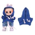 Hanorac de culoare solidă pentru Labubu Mini Figure 17cm - albastru închis