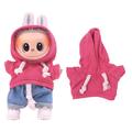 Hanorac de culoare solidă pentru Labubu Mini Figure 17cm - Roz Intens