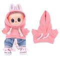 Hanorac de culoare solidă pentru Labubu Mini Figure 17cm - roz