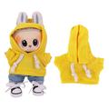 Hanorac de culoare solidă pentru Labubu Mini Figura 17cm - Galben