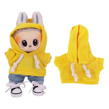 Hanorac de culoare solidă pentru Labubu Mini Figura 17cm - Galben