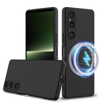 Husă Silicon Liquid Sony Xperia 1 V - Compatibila MagSafe - Negru