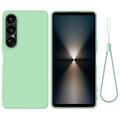 Husă din silicon lichid Sony Xperia 1 VII cu curea de mana - verde
