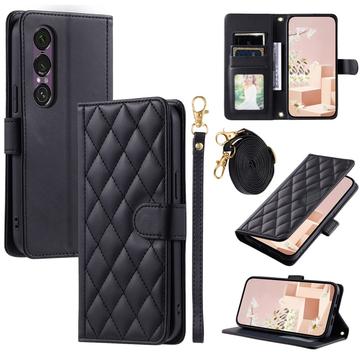 Husa portofel matlasata de lux - Sony Xperia 1 VII - Negru
