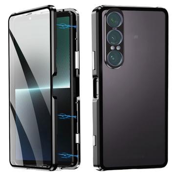Sony Xperia 1 VII Husă magnetică cu sticlă călită - negru