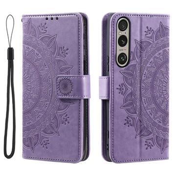 Husă Portofel Sony Xperia 1 VII - Mandala - Violet