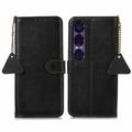 Husă Piele Portofel cu RFID Sony Xperia 1 VII - Negru