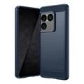 Husă TPU Brushed Sony Xperia 1 VIII - Fibră de Carbon - Albastru