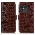 Husă Piele Portofel cu RFID Sony Xperia 1 VIII - Crocodile - Maro