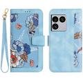 Sony Xperia 1 VIII Husa portofel floral cu sloturi pentru carduri