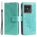 Husă tip portofel cu curea de mână Sony Xperia 1 VIII Mandala - Verde mentă