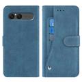 Sony Xperia 10 VII Husă elegantă de portofel retro cu suport rotativ pentru carduri - albastru