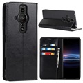 Husă Piele Portofel cu Kickstand Sony Xperia Pro-I - Negru