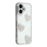Husă hibridă iPhone 17 Dragoste strălucitoare și perlă - Transparent