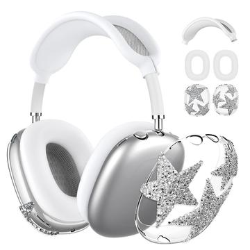 Set de protecție Sparkly Star 3 în 1 pentru AirPods Max - argintiu