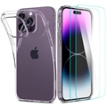 Set de Protecție iPhone 14 Pro Max - Spigen Crystal Pack - Transparent