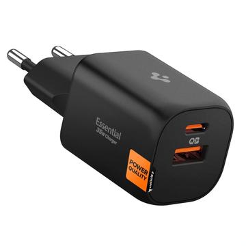 Spigen Essential EE352EU Încărcător de perete cu 2 porturi 35W - Negru