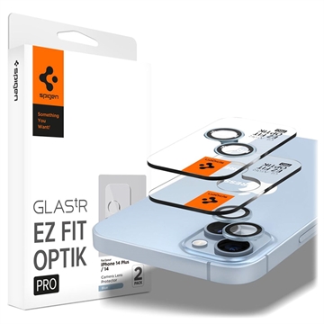 Protector Obiective Cameră iPhone 14/14 Plus/15/15 Plus Spigen Glas.tR Ez Fit Optik Pro - Albastru
