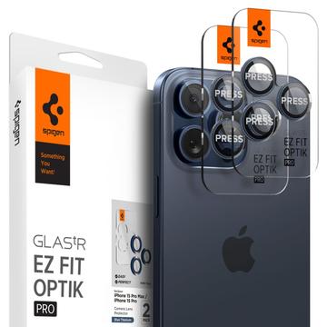 Protector Obiective Cameră iPhone 14 Pro/14 Pro Max/15 Pro/15 Pro Max Spigen Glas.tR Ez Fit Optik Pro - Albastru de titan