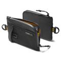 Spigen LF300 - Husa moale pentru carduri RFID, cu compartiment cu fermoar și buzunar din plasă - Negru