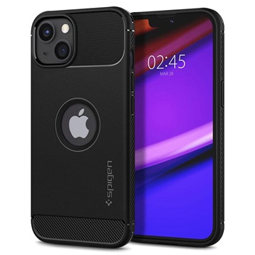 Husă TPU iPhone 13 - Spigen Rugged Armor - Negru