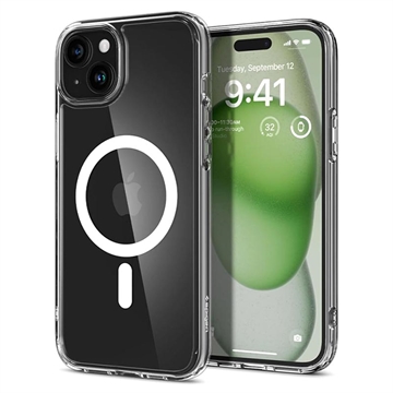 Husă iPhone 15 - Spigen Ultra Hybrid Mag - Alb / Transparent