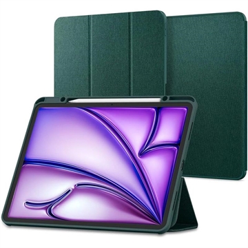 Husă Folio Smart iPad Air 11 2024/2025/iPad Air 2020/2022 - Spigen Urban Fit - Verde Închis