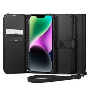 Husă Portofel iPhone 14 - Spigen Wallet S - Negru