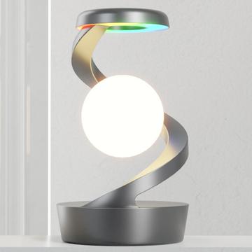 Lumină de noapte Spiral Levitation RGB cu suport de încărcare wireless 15W - negru