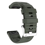 Curea de silicon sport pentru Garmin Fenix 3 / 3 HR / 5X / 5X Plus / 6X / 6X Pro - Verde Army