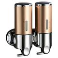 Dispenser de șampon/săpun cu două capete din oțel inoxidabil - 2x500ml - Gold